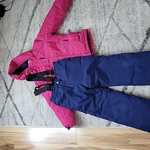 Girls ski/snow suit gently worn, size 8, designed in Canada